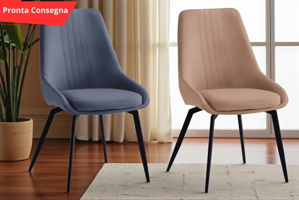 Sedie imbottite in velluto - Crystel - Pronta Consegna