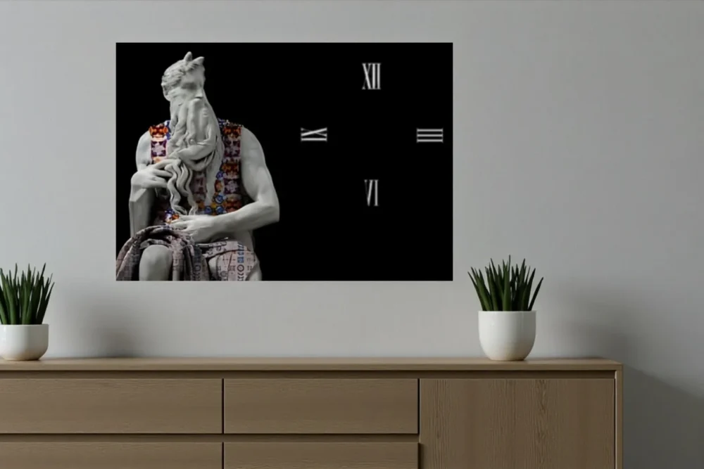 Orologio Quadro Mosè - Stampa in vetro temp