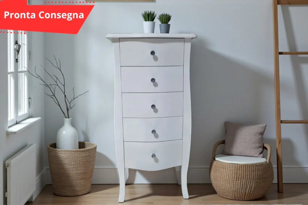 Settimino Bianco con pomelli Swarovski - pronta consegna