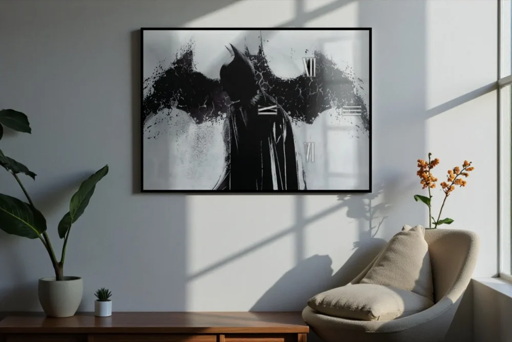 Orologio Quadro N/Batman - Stampa in vetro