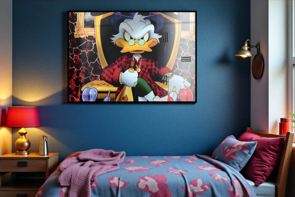 Orologio Quadro Paperone - Stampa in vetro