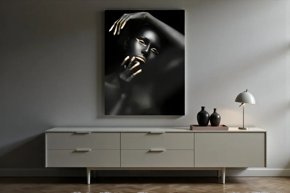 Quadro Laila Gold - Stampa in vetr