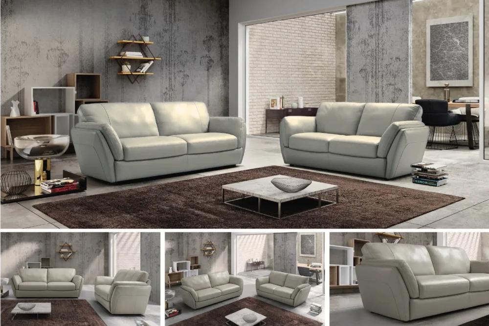 Coppia Divani 3+2P OlivaVera Pelle Spessorata