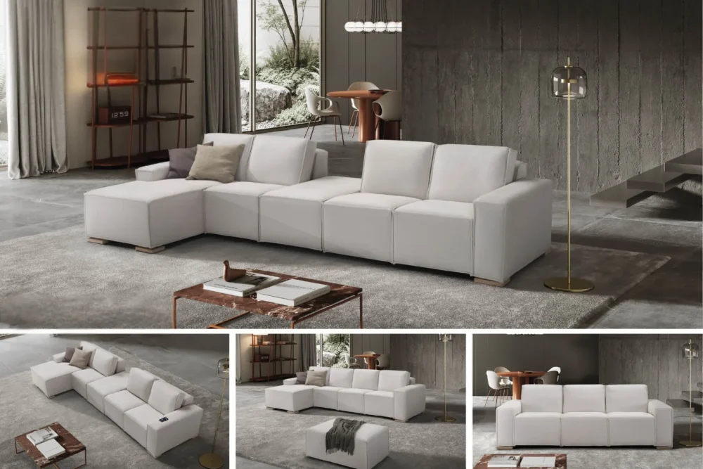 Divano Lineare Malibù Tessuto Antimacchia