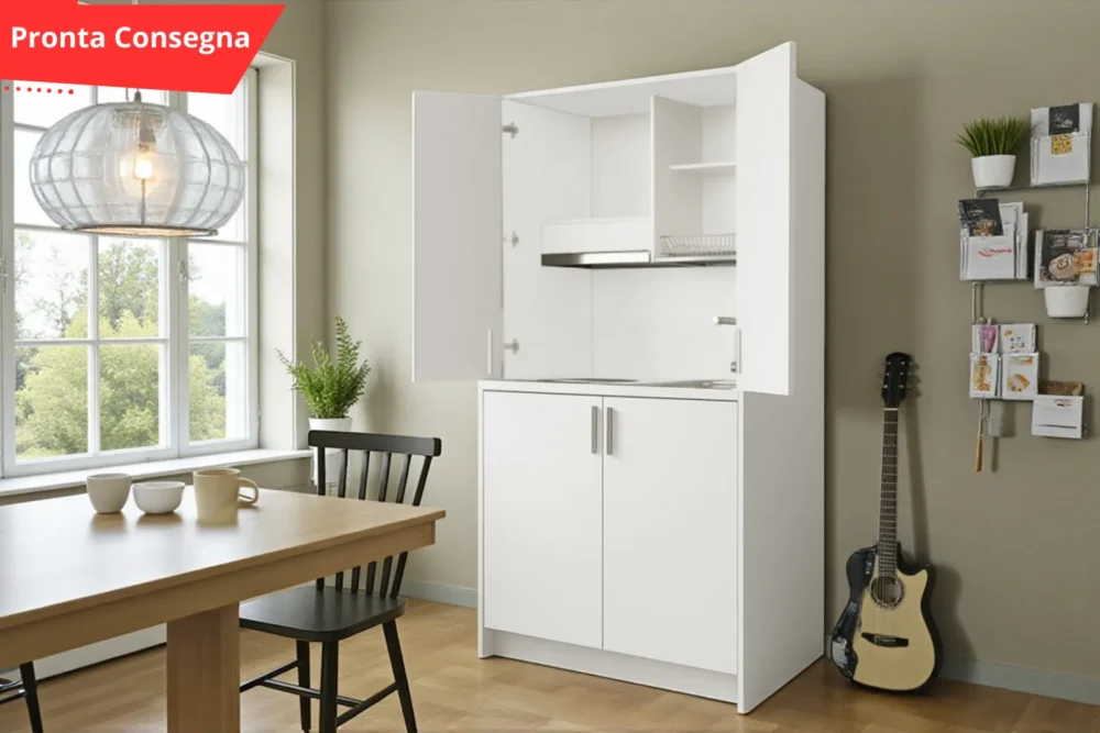 Cucina Monoblocco L.125 x h.208 Bianco