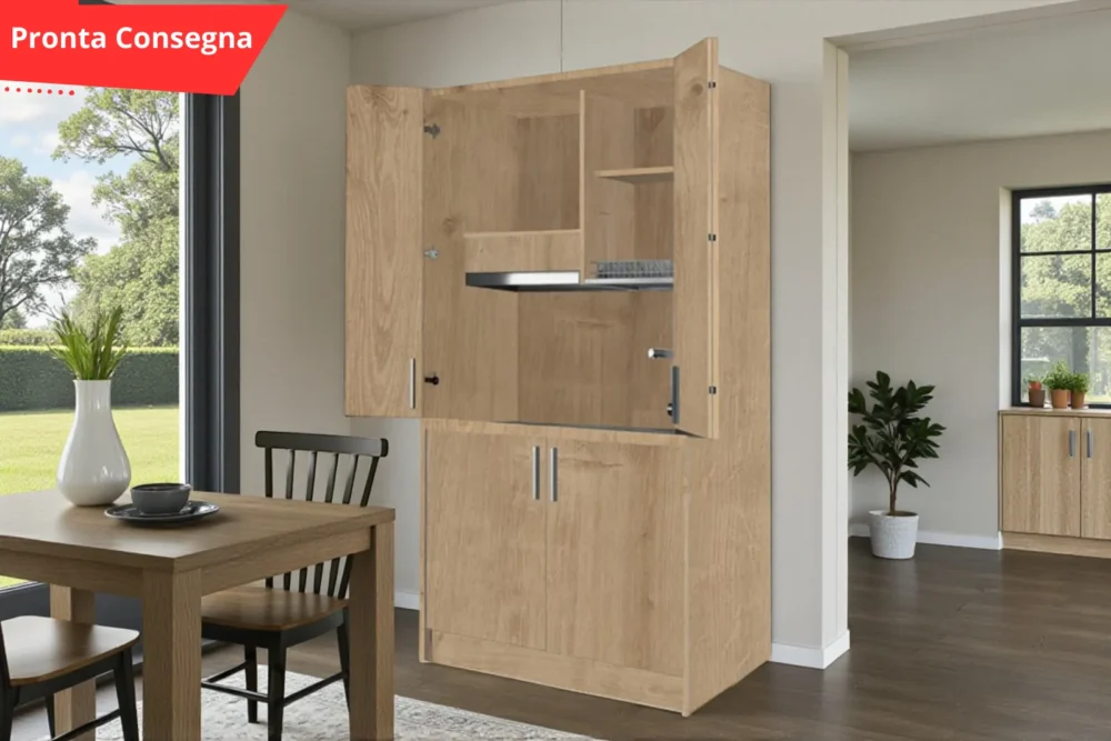 Cucina Monoblocco L.125 x h.208 Rovere