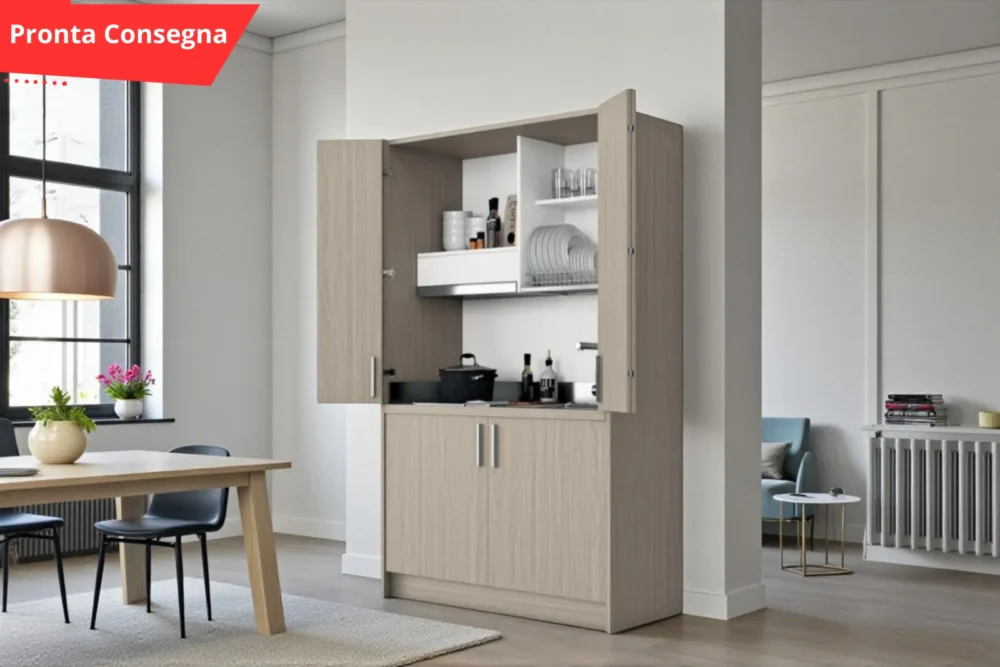 Cucina Monoblocco L.125xh.208 Olmo Frigo Autoventilato