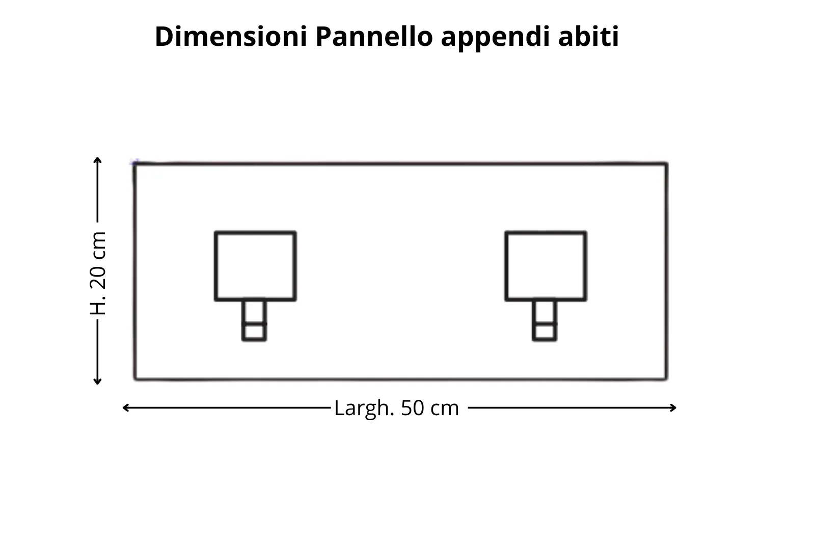 Dimensione pannello appendi abiti cricket Leg.