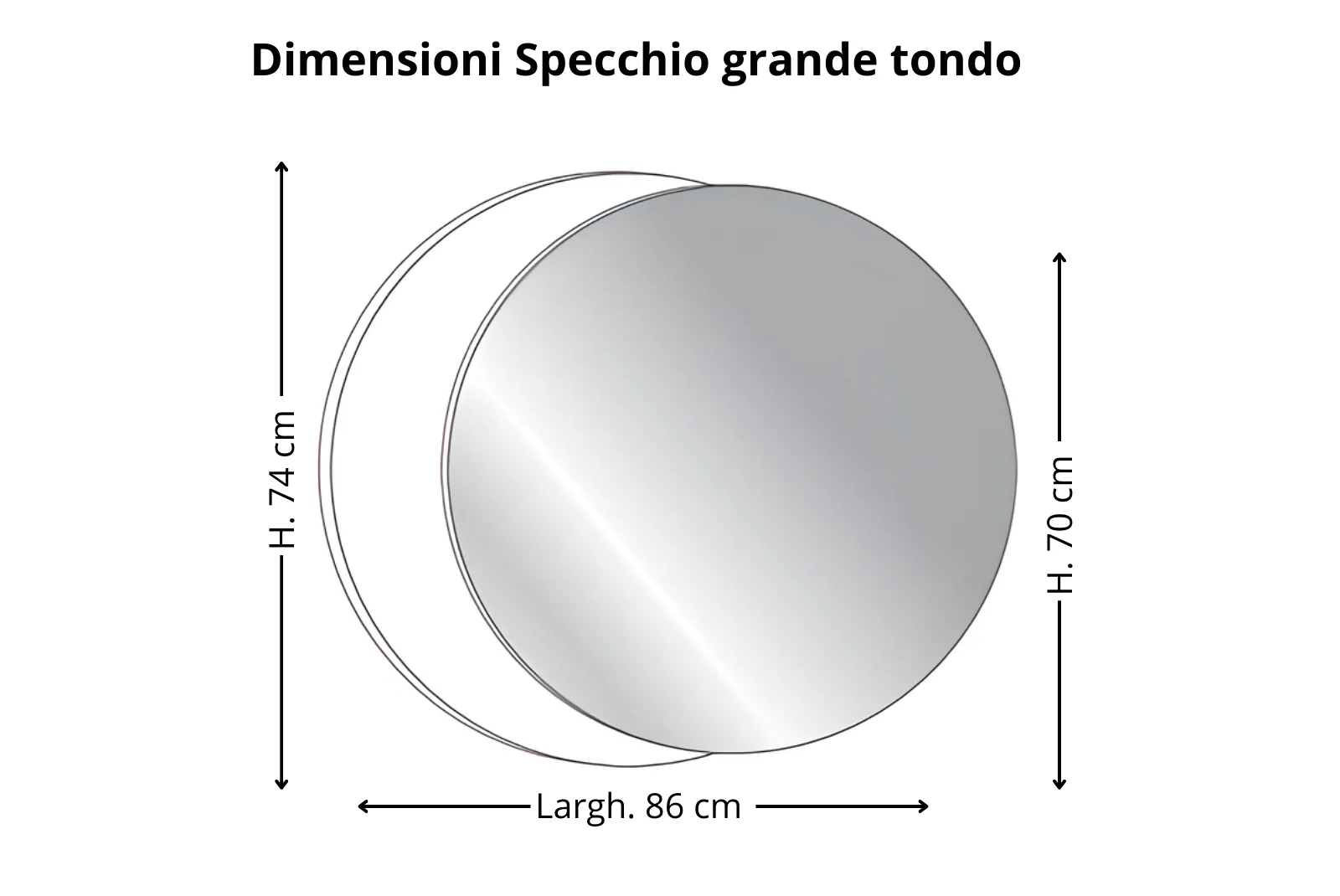Dimensione specchio grande nanci