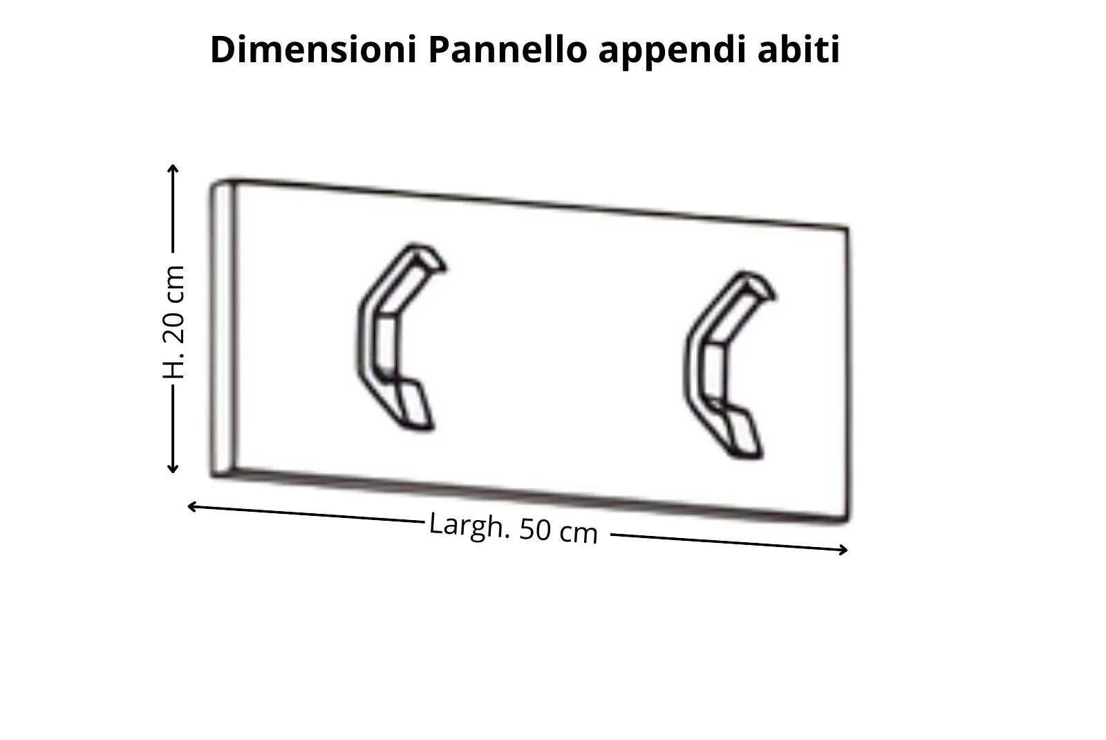 Dimensioni appendi abiti leg.
