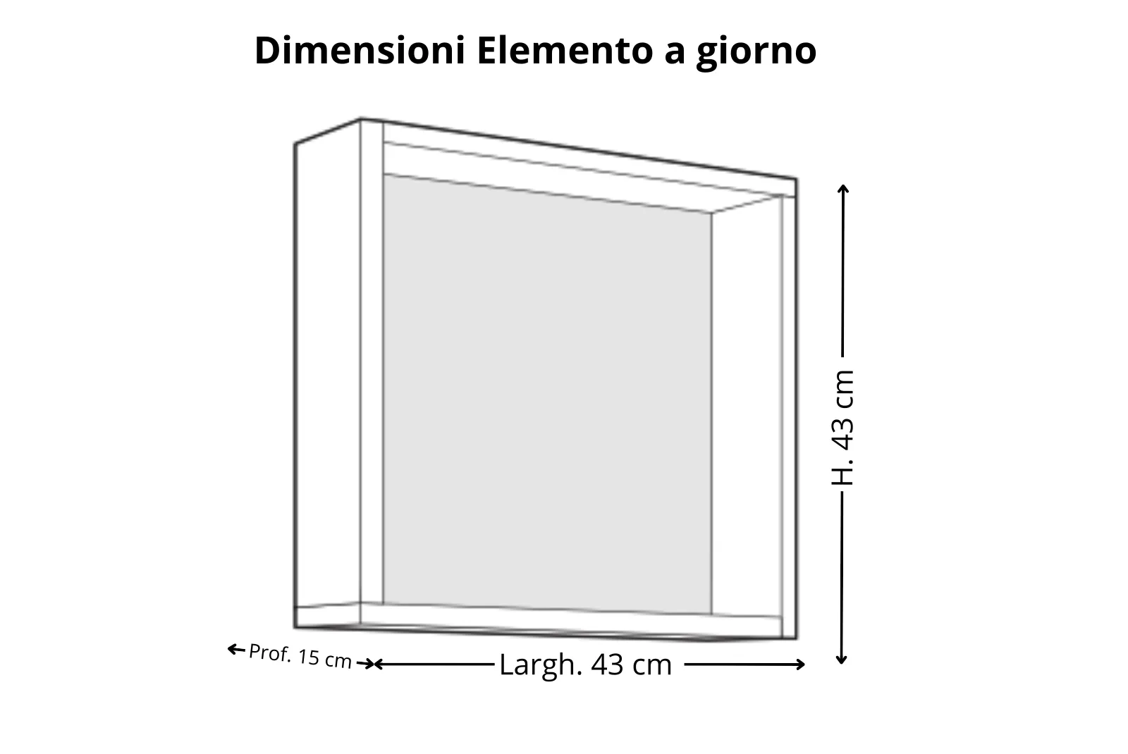 Dimensioni elemento a giorno Zoe