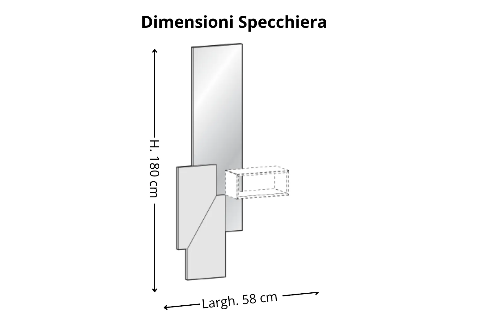 Dimensioni specchiera TORT.