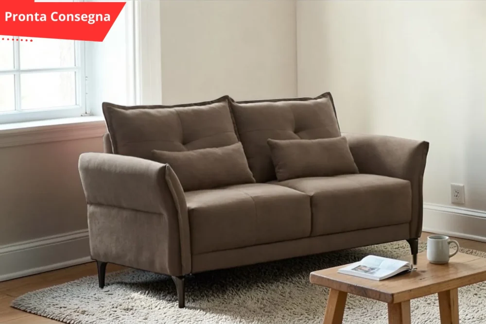 Divano 2 posti Nutmeg tessuto Beige pronta consegna