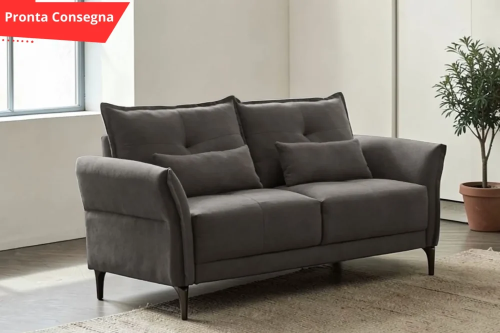 Divano 2posti Nutmeg tessuto Dark Grey Pronta consegna