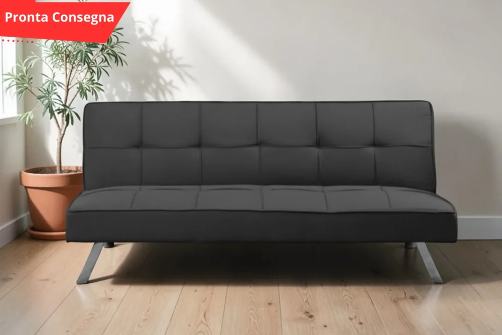Divano Letto Dora tessuto Grigio Scuro Pronta consegna .