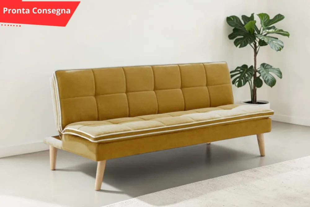 Divano Letto Luna 3posti Senape pronta consegna