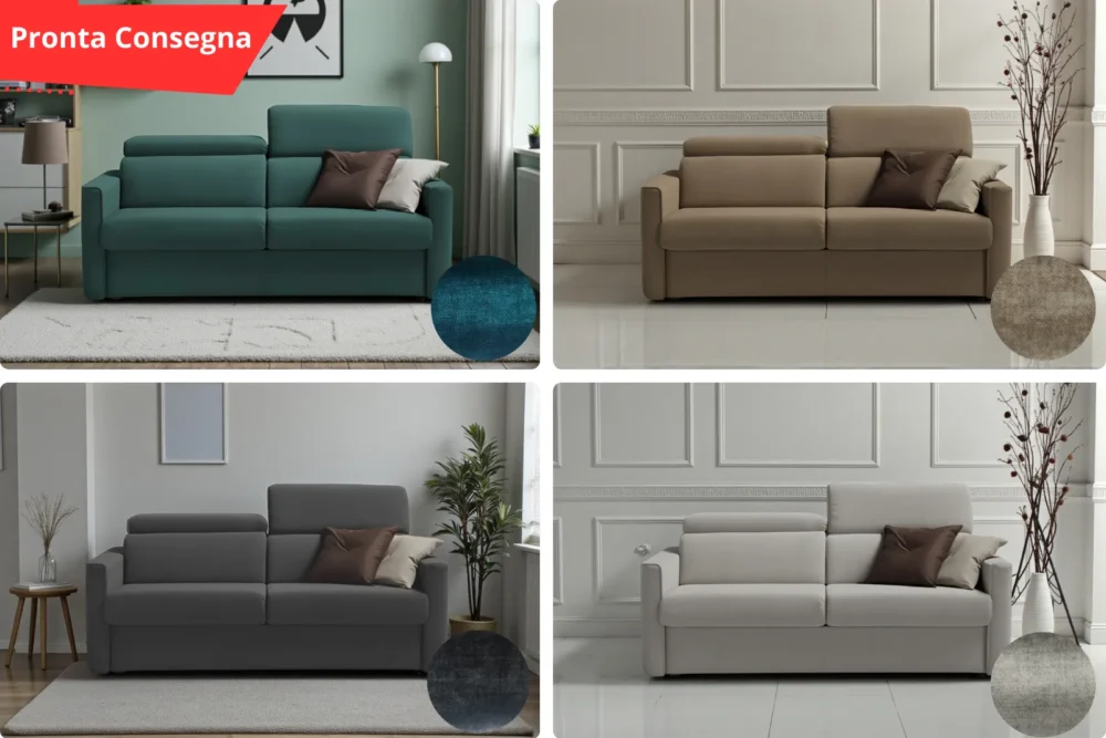 Divano Letto Victor Tessuto Velluto 140x195h.21