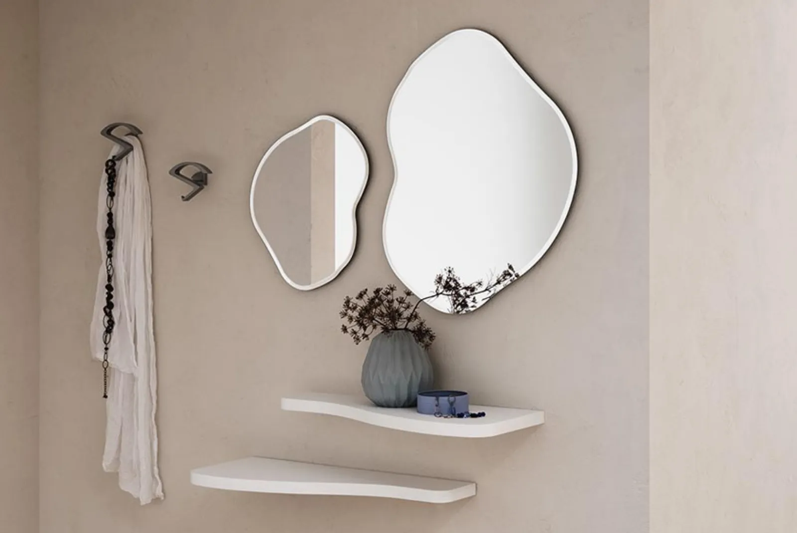 Ingresso Nancy composizione Bianco con mensola