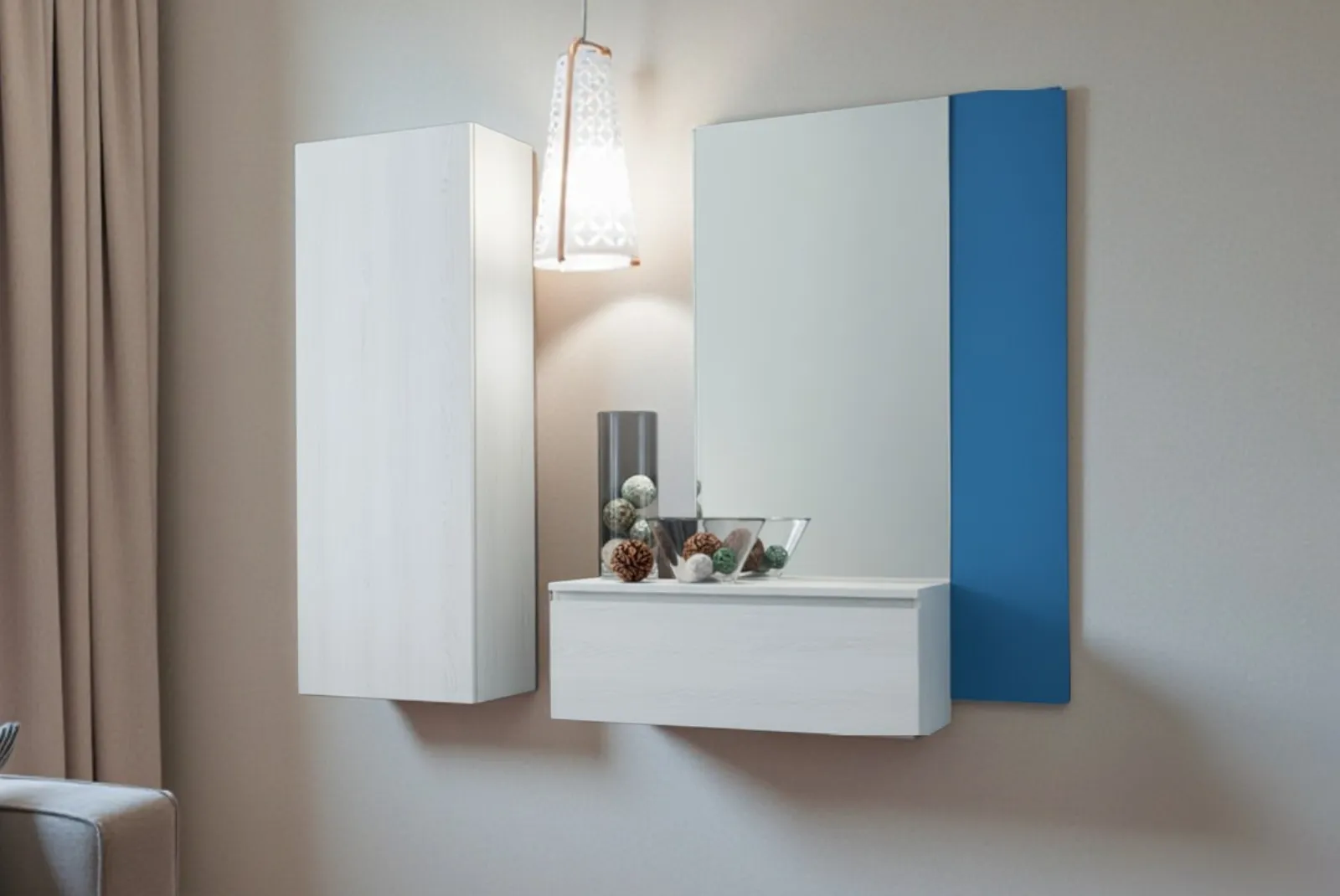 Ingresso Stella composizione con Armadio Gessato Bianco la primavera