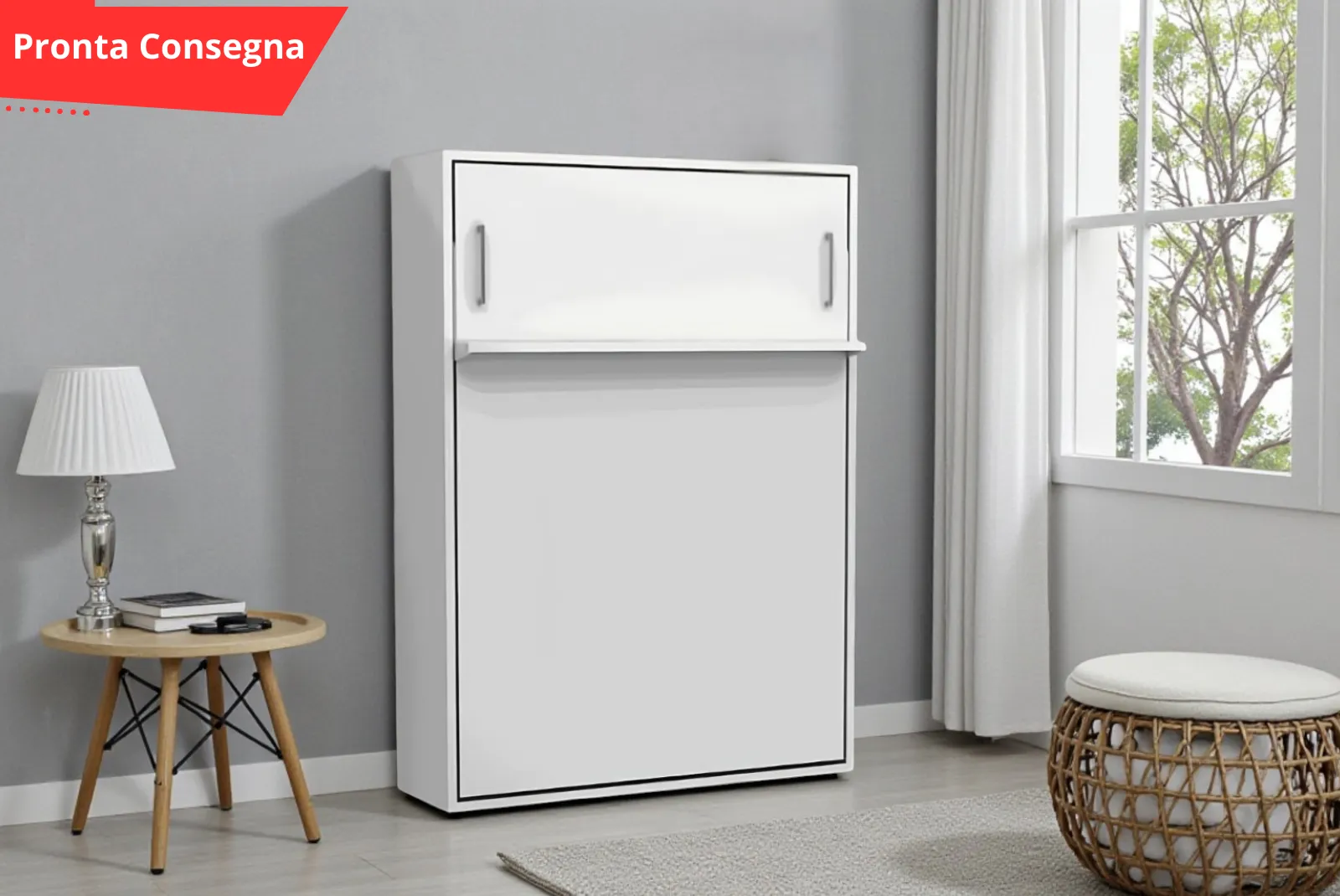 Letto Matrimoniale a scomparsa apertura verticale Bianco pronta consegna