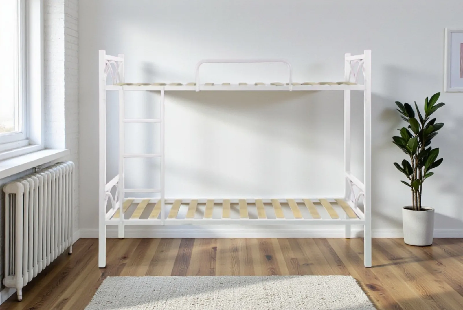 Letto a castello con struttura in metallo Bianco