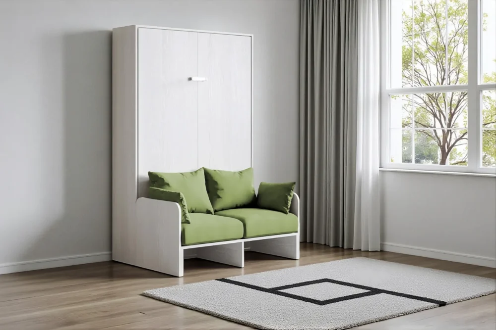 Letto matrimoniale 140 a scomparsa con divano BiancoVerde