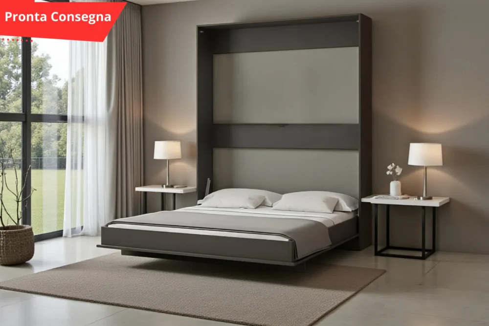 Letto matrimoniale a ribalta scomparsa Antracite pronta consegna
