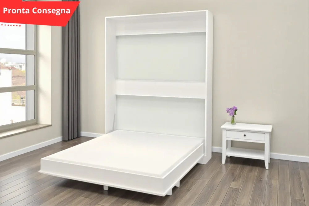 Letto matrimoniale a ribalta scomparsa Bianco pronta consegna