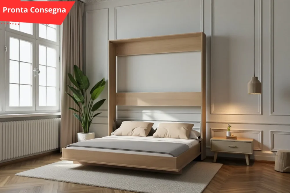 Letto matrimoniale a ribalta scomparsa Rovere pronta consegna