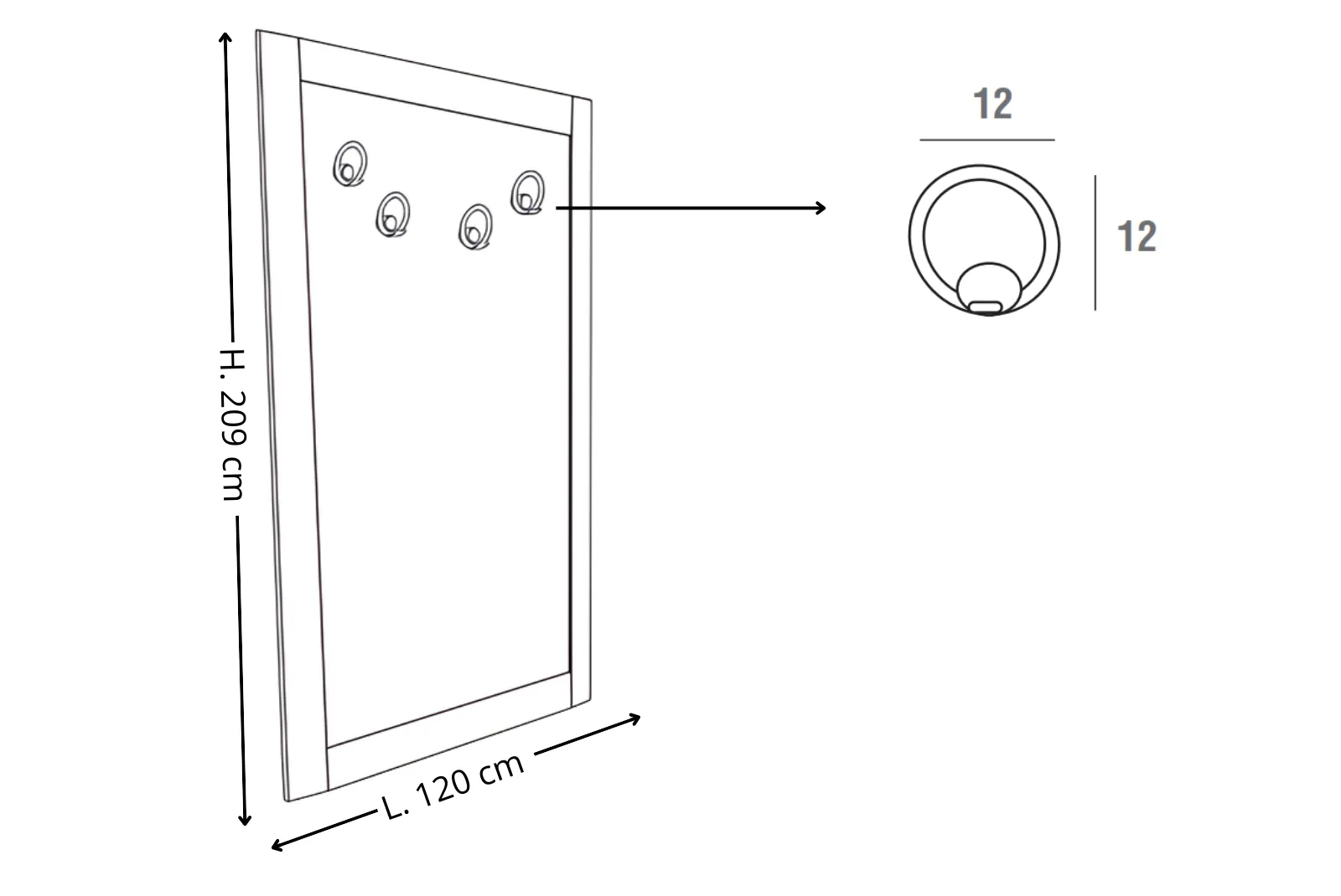 Scheda tecnica IngressoSpecchiera Jessica composizione Bianco