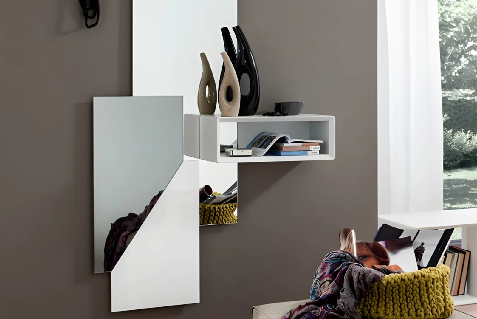 Zoom 2 IngressoSpecchiera Lego composizione Bianco opaco