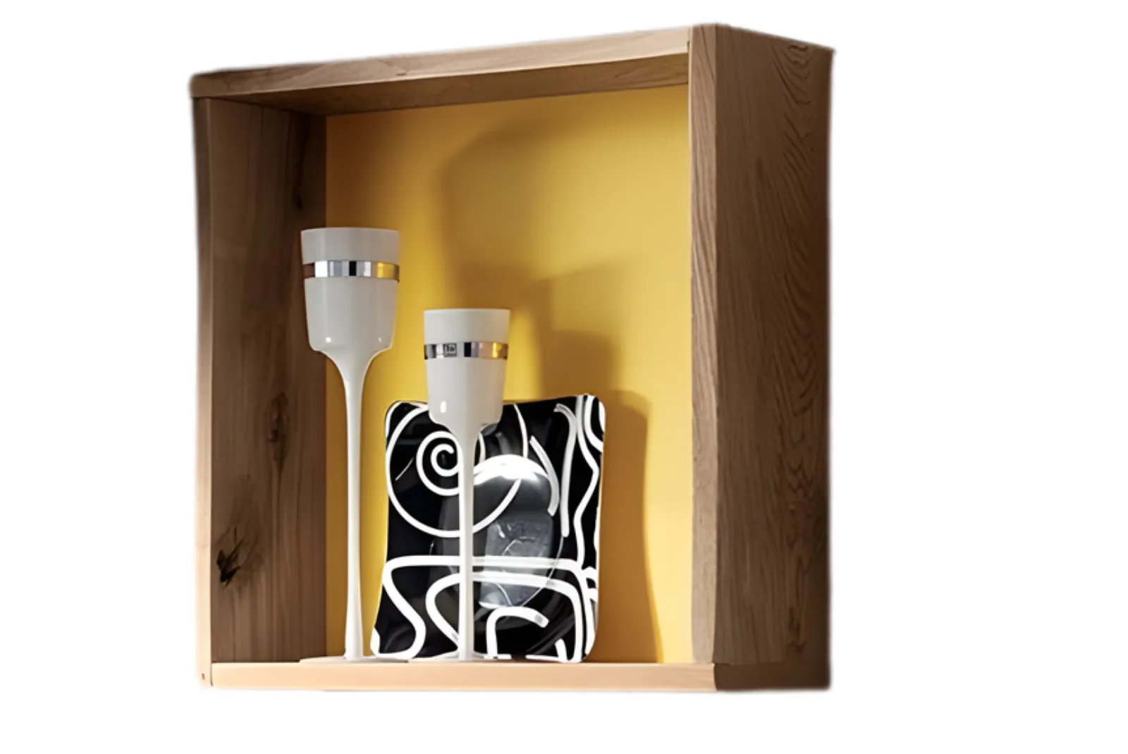 Zoom 2 elemento a giorno con schhienale laccato di colore giallo