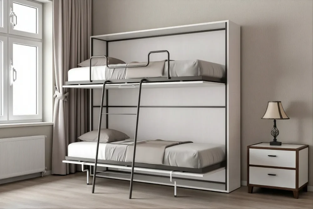 Zoom 4 Letto Singolo doppio a scomparsa Alba Bianco