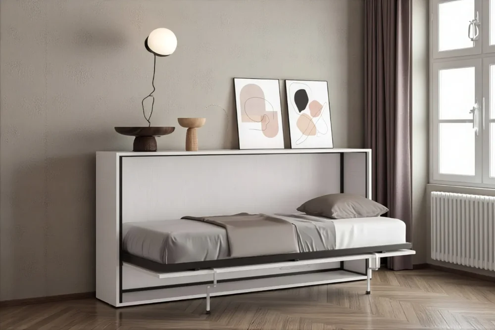 Zoom Letto Singolo a scomparsa Alba Bianco Frassino