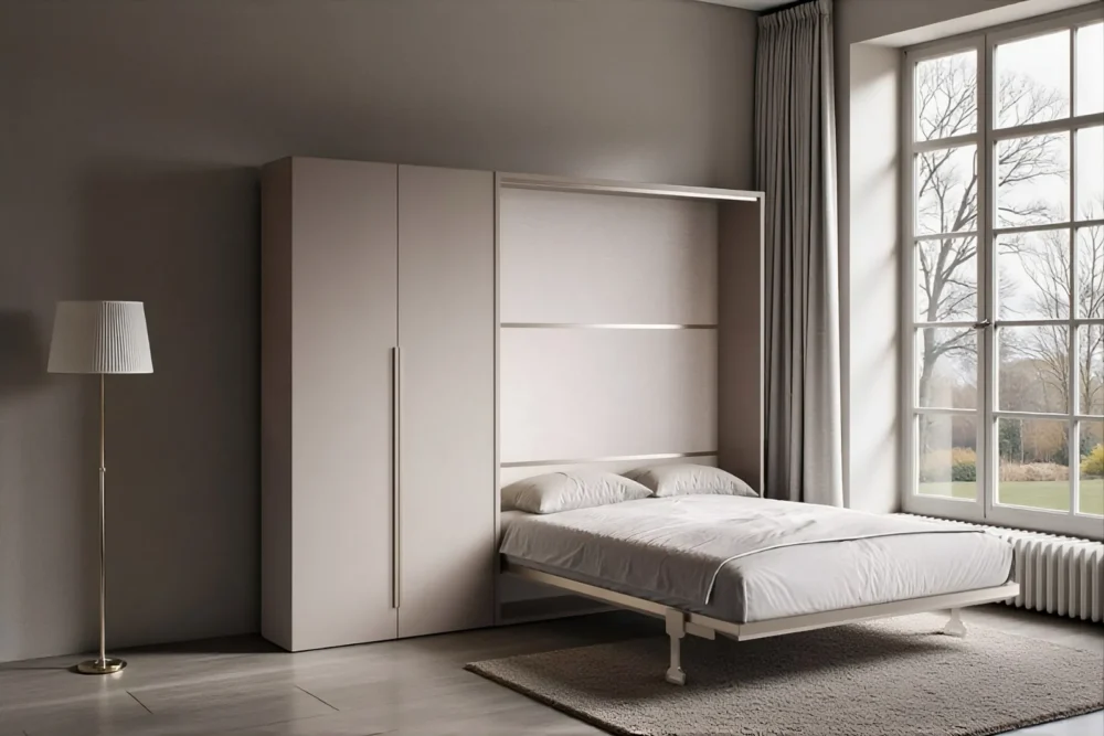 Zoom Letto francese a scomparsa Calliope con armadio 2A