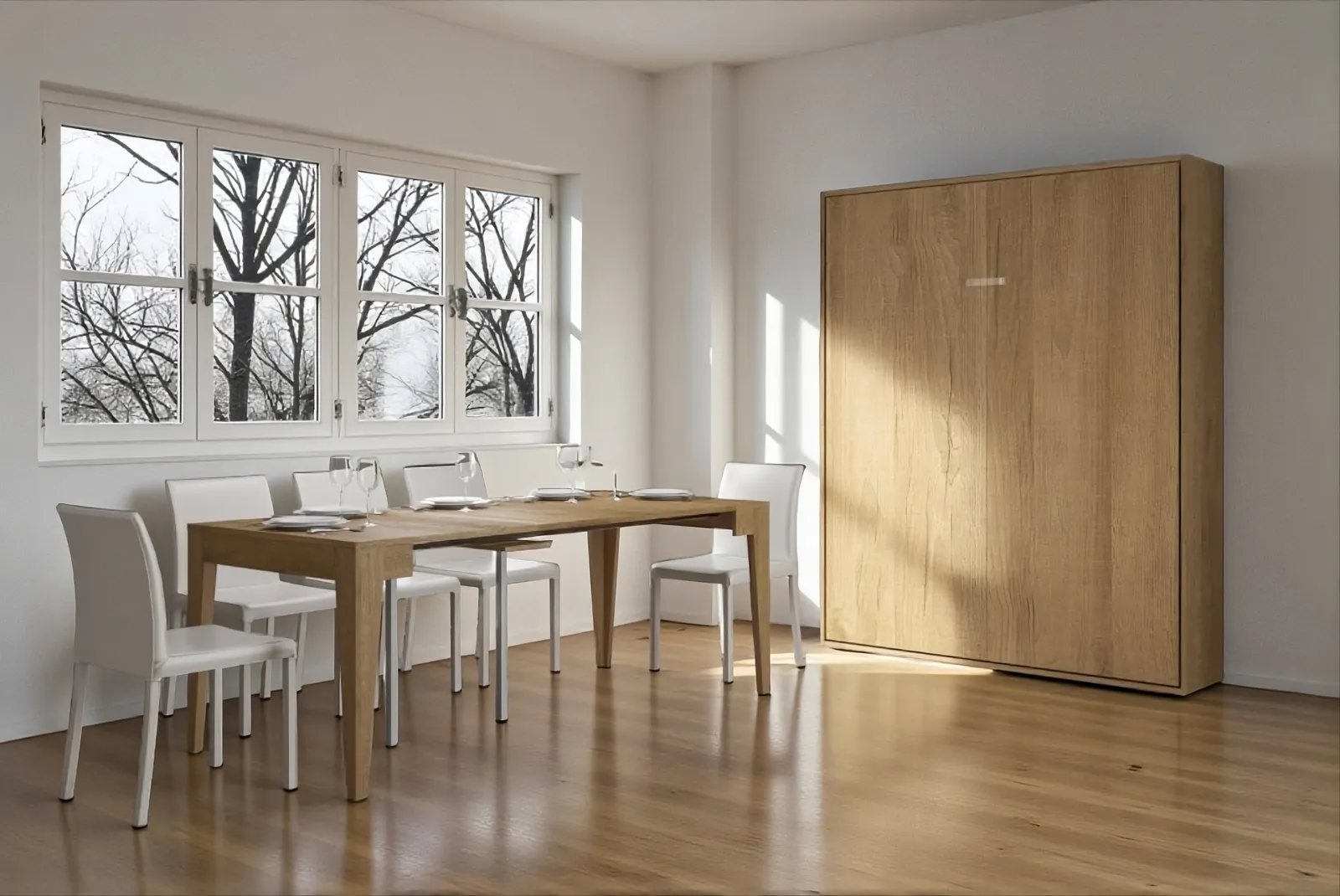 Zoom chiuso Letto matrimoniale a scomparsa Louise Quercia Natura