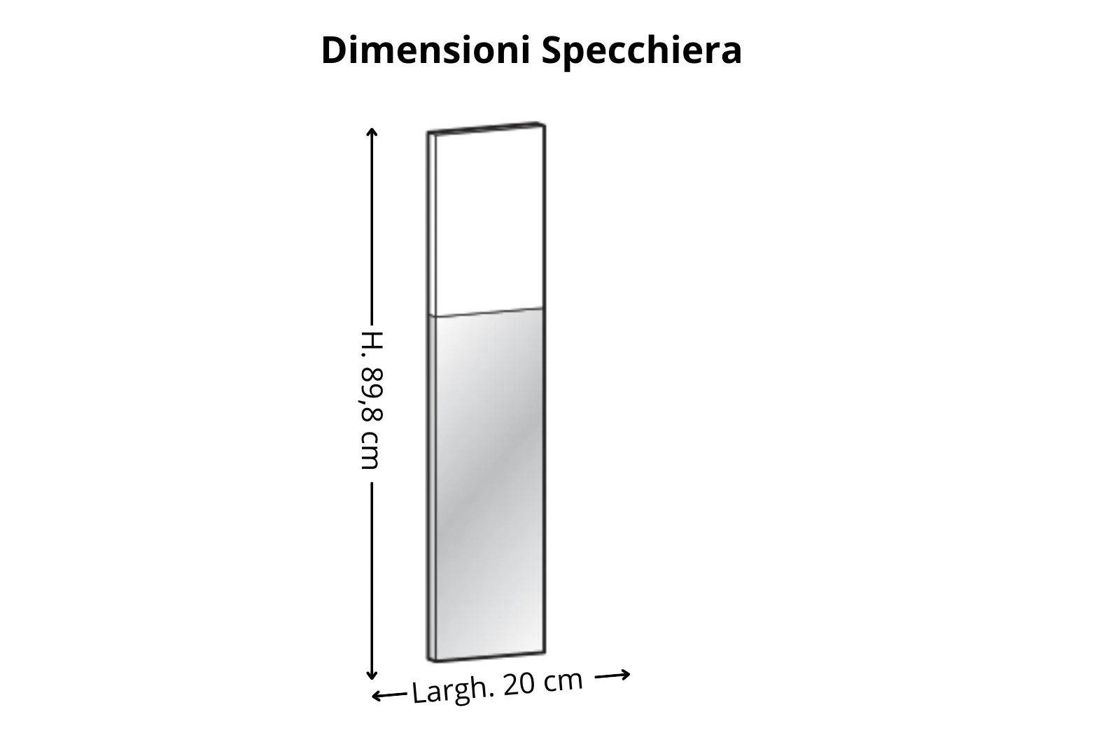 dimensioni specchio Ingresso Lego composizione specchi Tortora