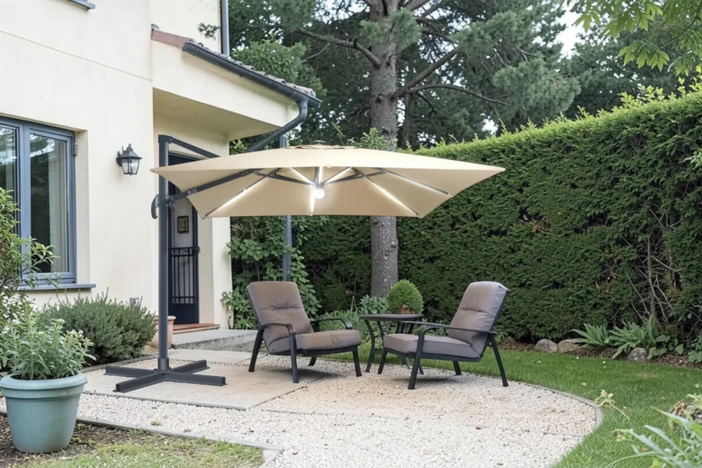 Ombrellone Irish 3X3 a sbalzo con luci