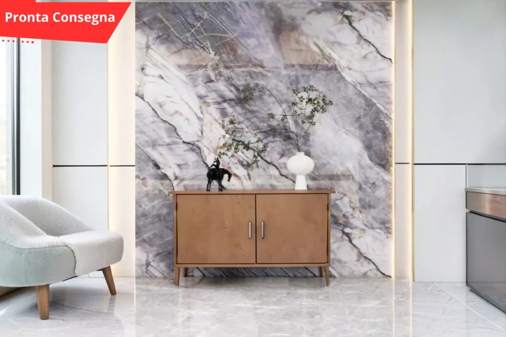 Pannello decorativo effetto Marmo ArabesqueGrigio Lucido effez