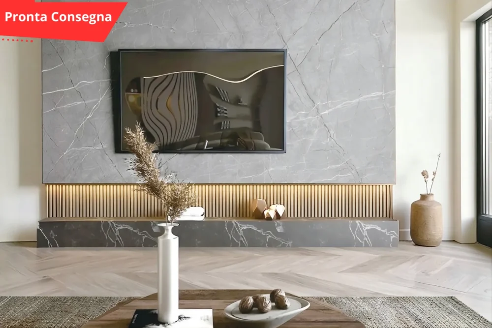 Pannello decorativo effetto Marmo Grigio Opaco eff