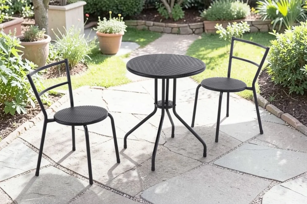 Set tavolo + 2 sedie Rattan 60