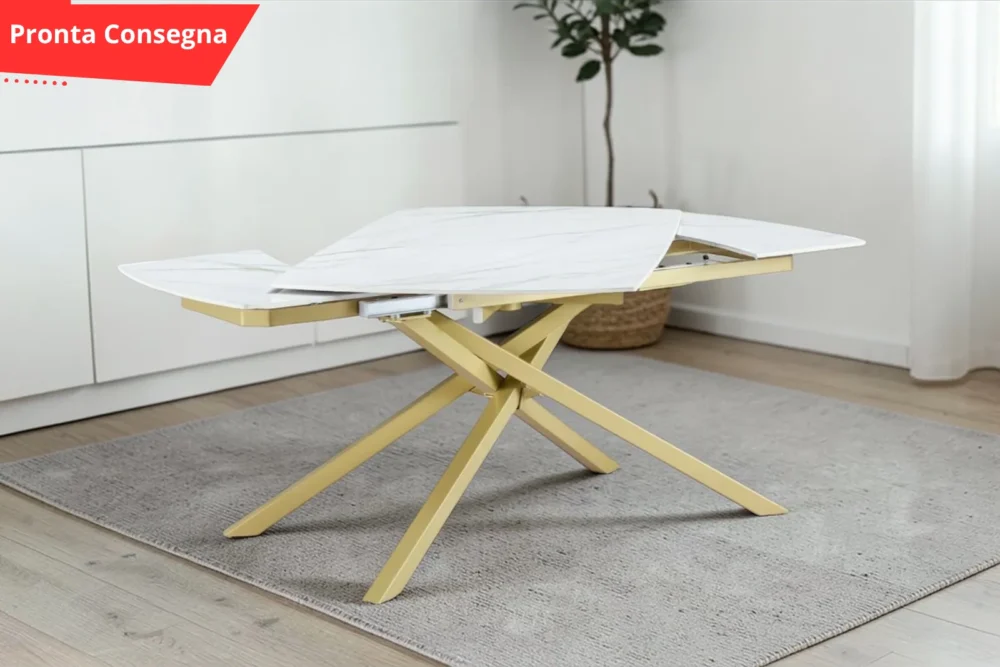 Tavolo Marte Oro - Piano in Marmo pronta consegna