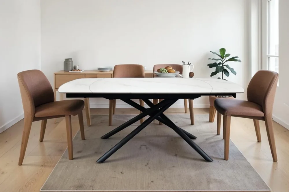 Tavolo rotante Anice Bianco da 120 a 180