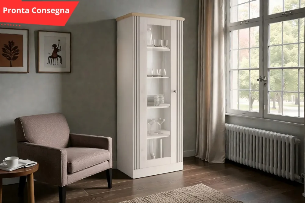 Vetrina Cesare 1 anta Bianco pronta consegna