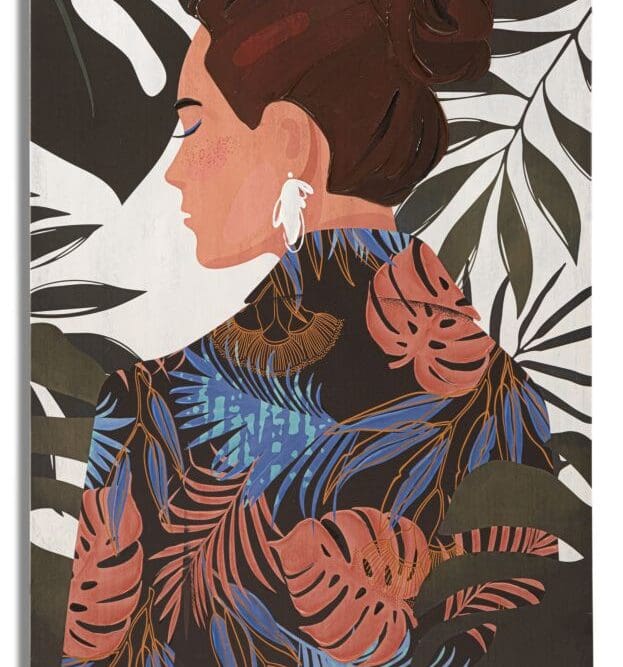 Stampa Dipinto Lady Jungle in Blu