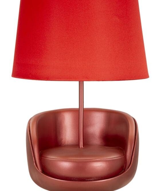 Lampada da comodino Midcentury Rossa