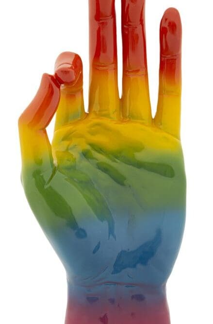 Scultura Mano Arcobaleno Gesto OK