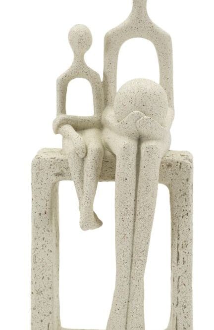 Statuetta Maternità Crema Effetto Pietra