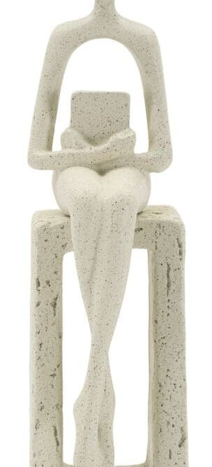 Statuetta Singola Crema Effetto Pietra