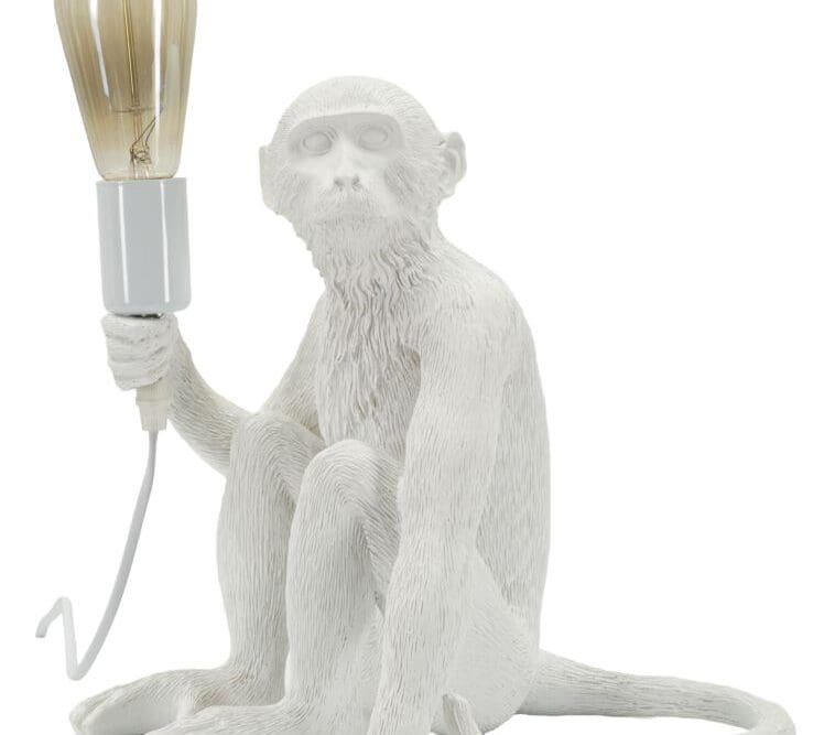 Lampada da tavolo Monkey seduta Bianca
